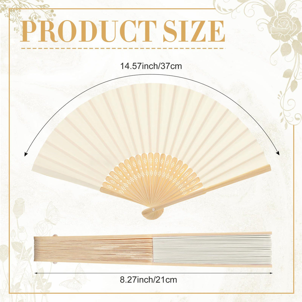 Yinkin cream wedding fan used as a decorative photo prop