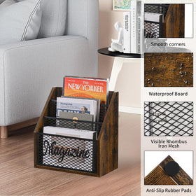 YINMIT stepped compartments organize magazines by size for quick access.