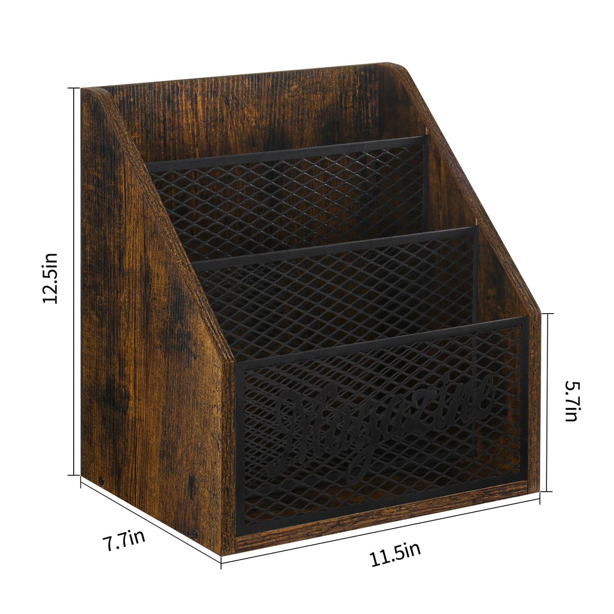YINMIT rustic wood and metal mesh blend for durable home organization.