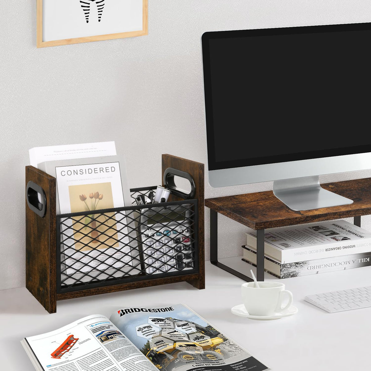 YINMIT magazine rack for home office provides tidy storage and quick access