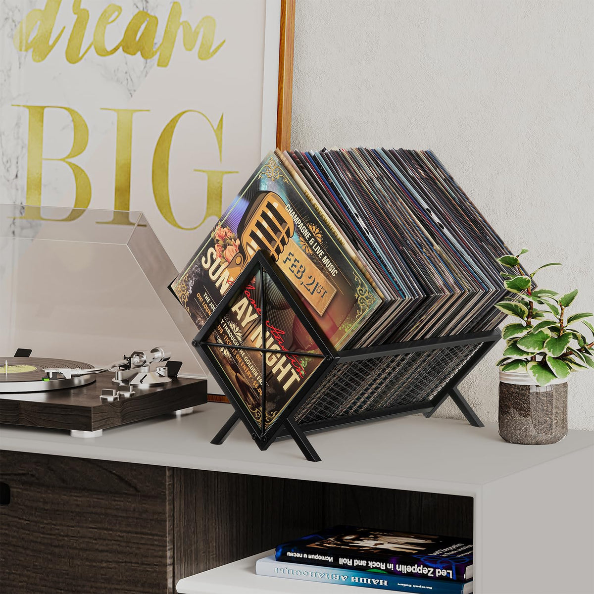 Solid metal frame of YINMIT rack for durable record storage.