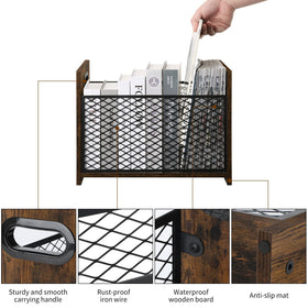 YINMIT rustic magazine rack features a stable base for safety