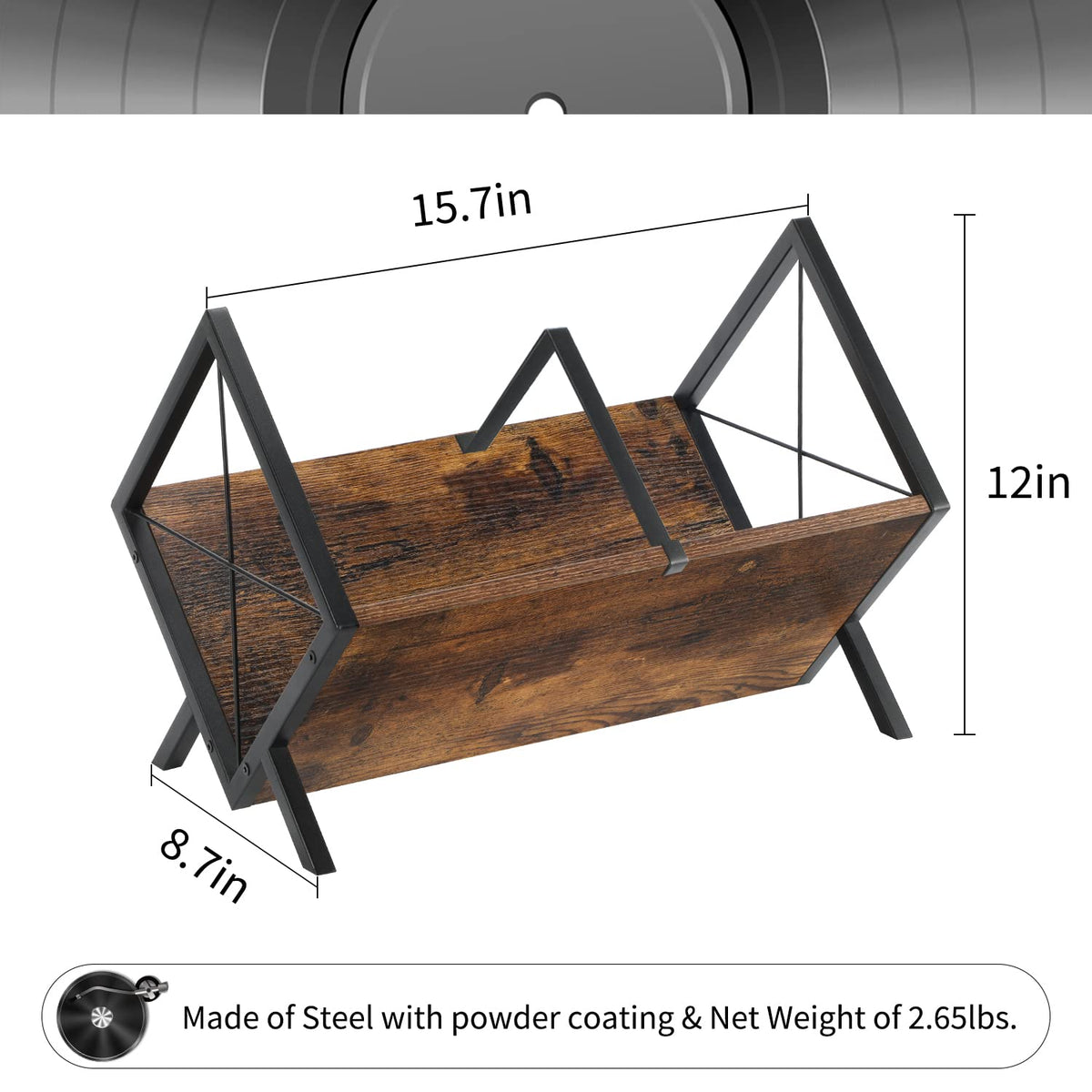 YINMIT vinyl record holder with dividers keeps records neatly categorized