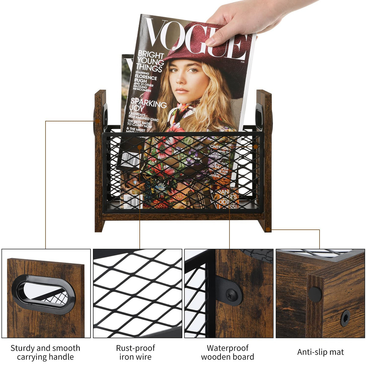 YINMIT durable wood-metal construction ensures long-lasting organization