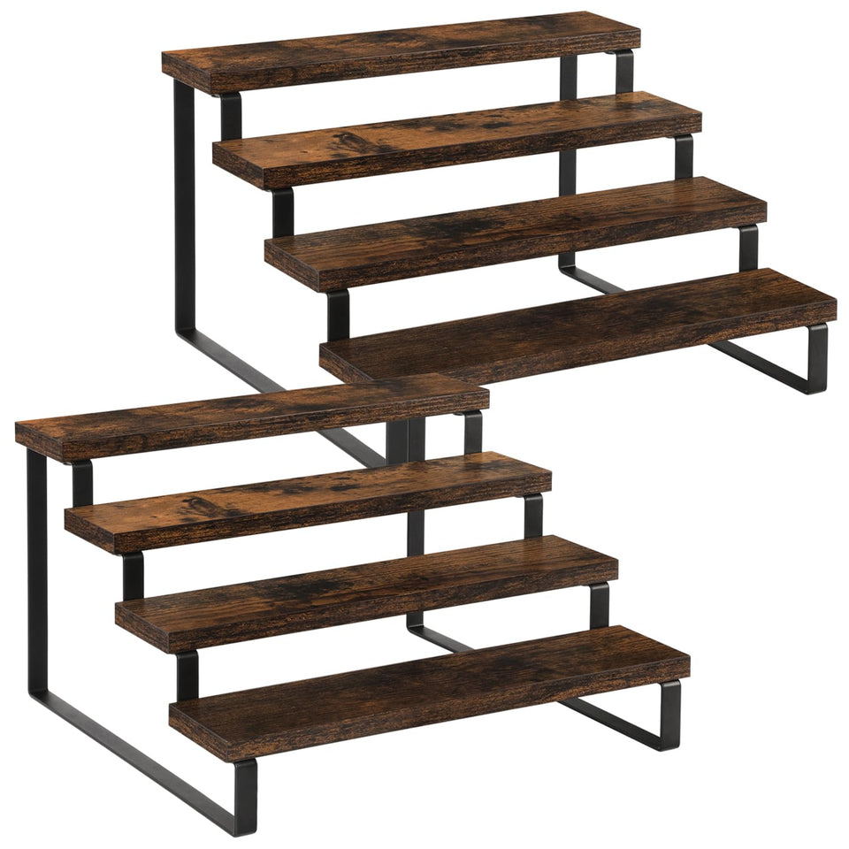 YINMIT wooden display riser being assembled for quick setup and sturdy use