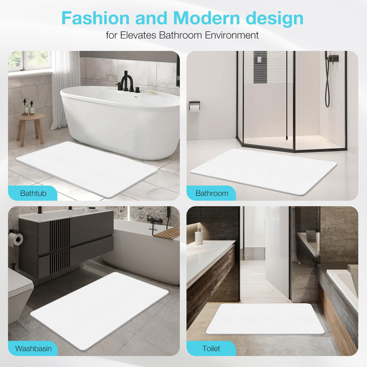 Yinoos diatomite mat suits daily bathroom routine for less slipping.