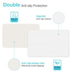 Yinoos diatomite mat absorbs water up to 60 percent for rapid drying.