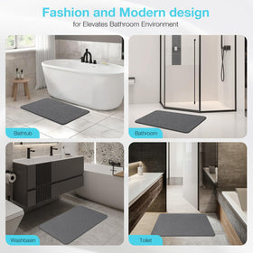 Modern bathroom setup featuring Yinoos Diatomite Stone Bath Mat