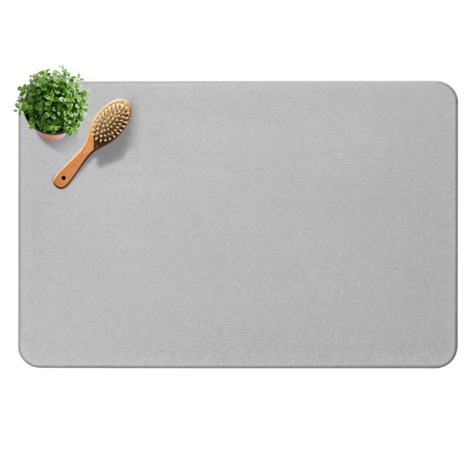 Yinoos diatomite stone bath mat front view with quick-dry surface.