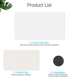 Yinoos bath mat includes non-slip rubber layer for stability.