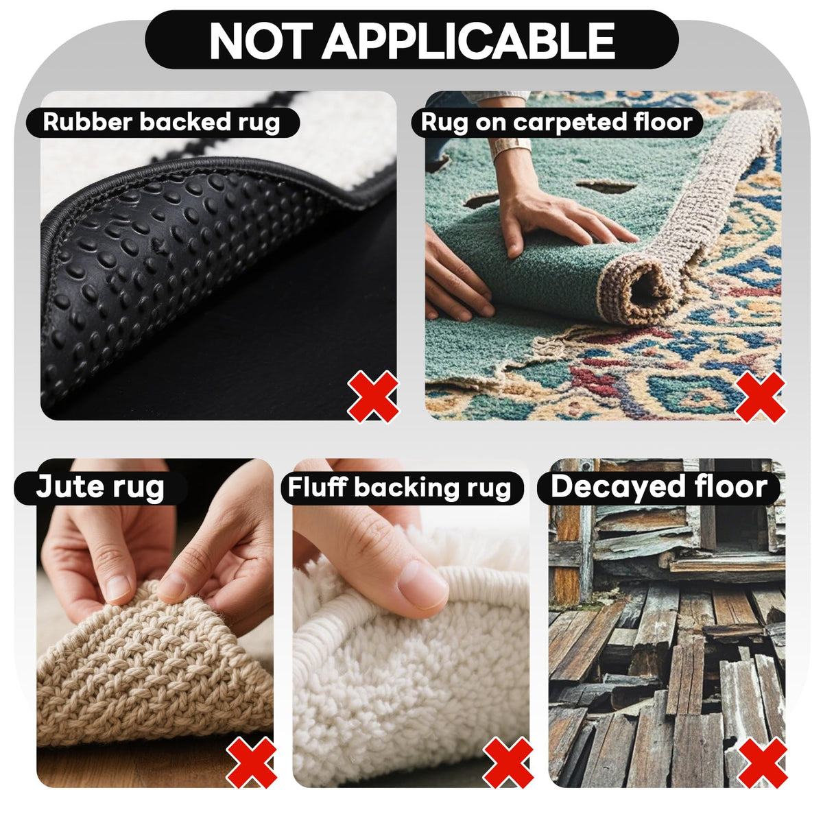 YINTTIAN rug non-slip grippers with simple, tool-free application