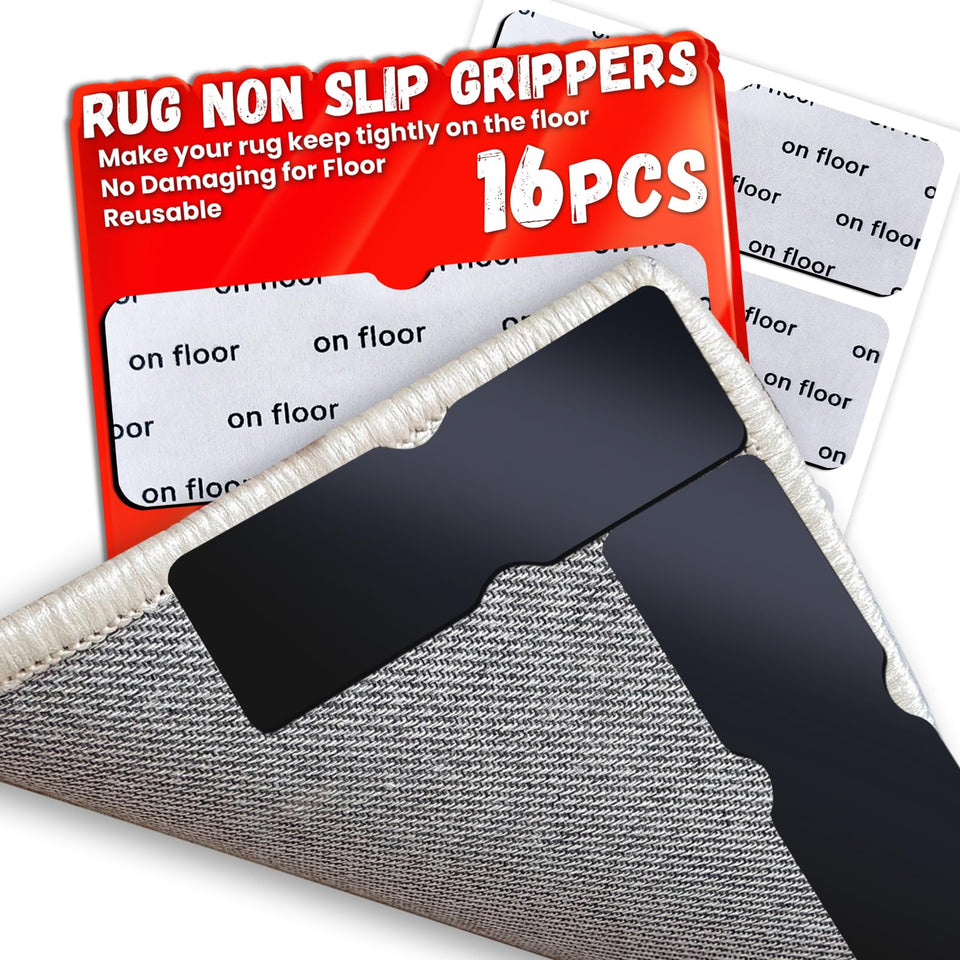YINTTIAN Rug Non Slip Grippers packaging showing easy, tool-free use
