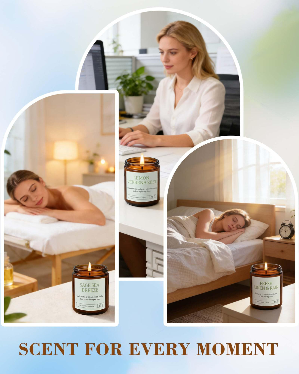 Yinuo Candle jar in living room creates calming ambiance.