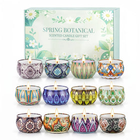 YINUO LIGHT 12-pack candle tins create a cozy, gift-ready home ambiance.
