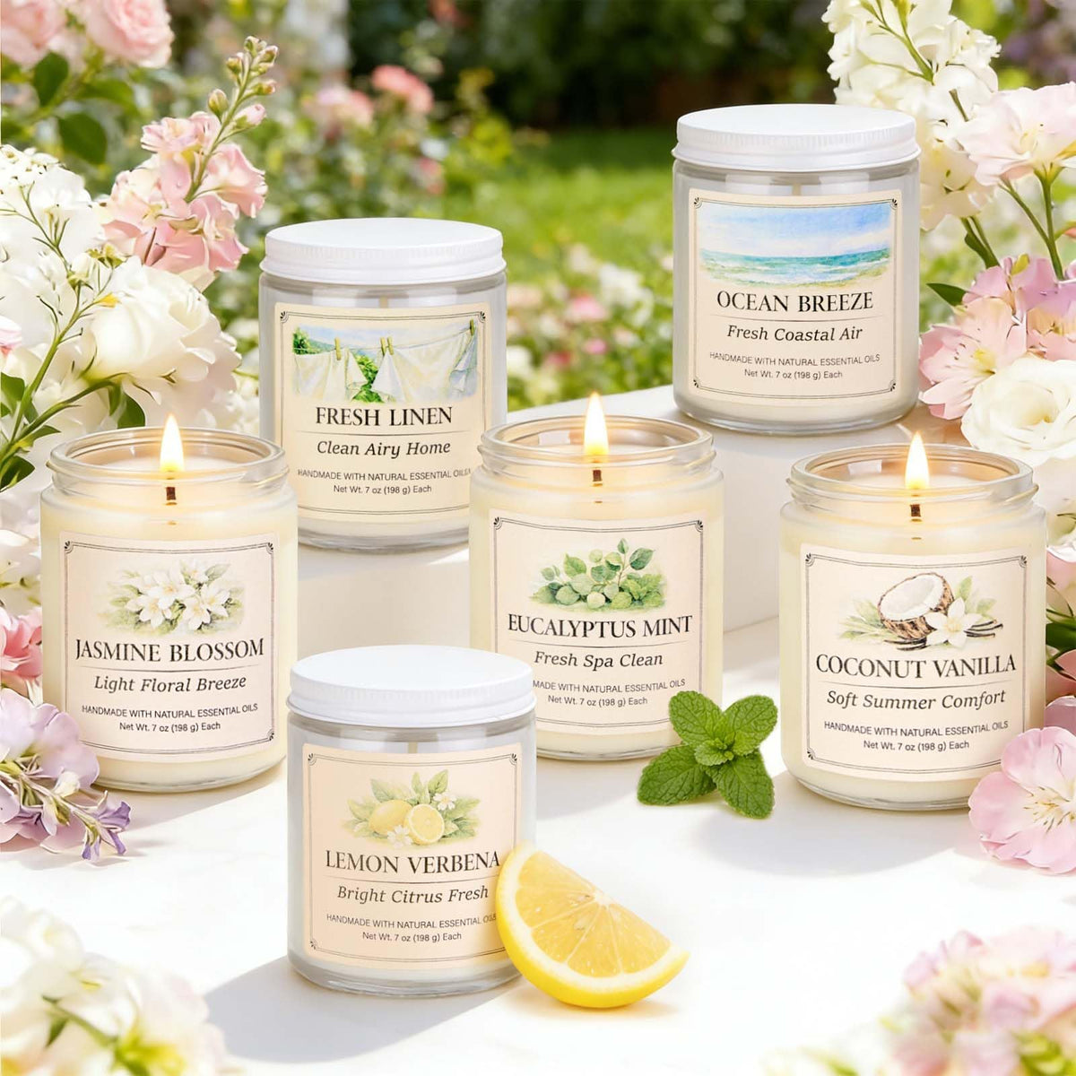 YINUO LIGHT eucalyptus mint candle jar refreshing focus and calm