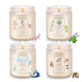 YINUO LIGHT four pack scented candle set displayed showing all four scents