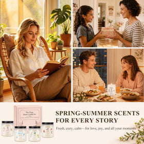 YINUO LIGHT Cherry Blossom candle close up with floral calming touch