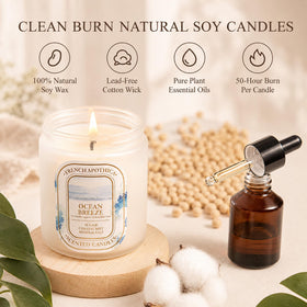 YINUO LIGHT Ocean Breeze candle close up with refreshing scent