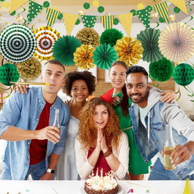 YIOTJUNL green gold banner set simplifies stylish party styling