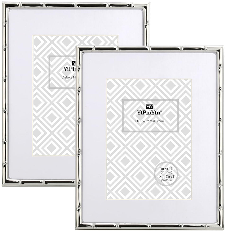 YiPinYin bamboo detail silver frame 8x10 for timeless memories