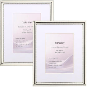 YiPinYin 8x10 silver-plated frame with beaded edge for elegant display