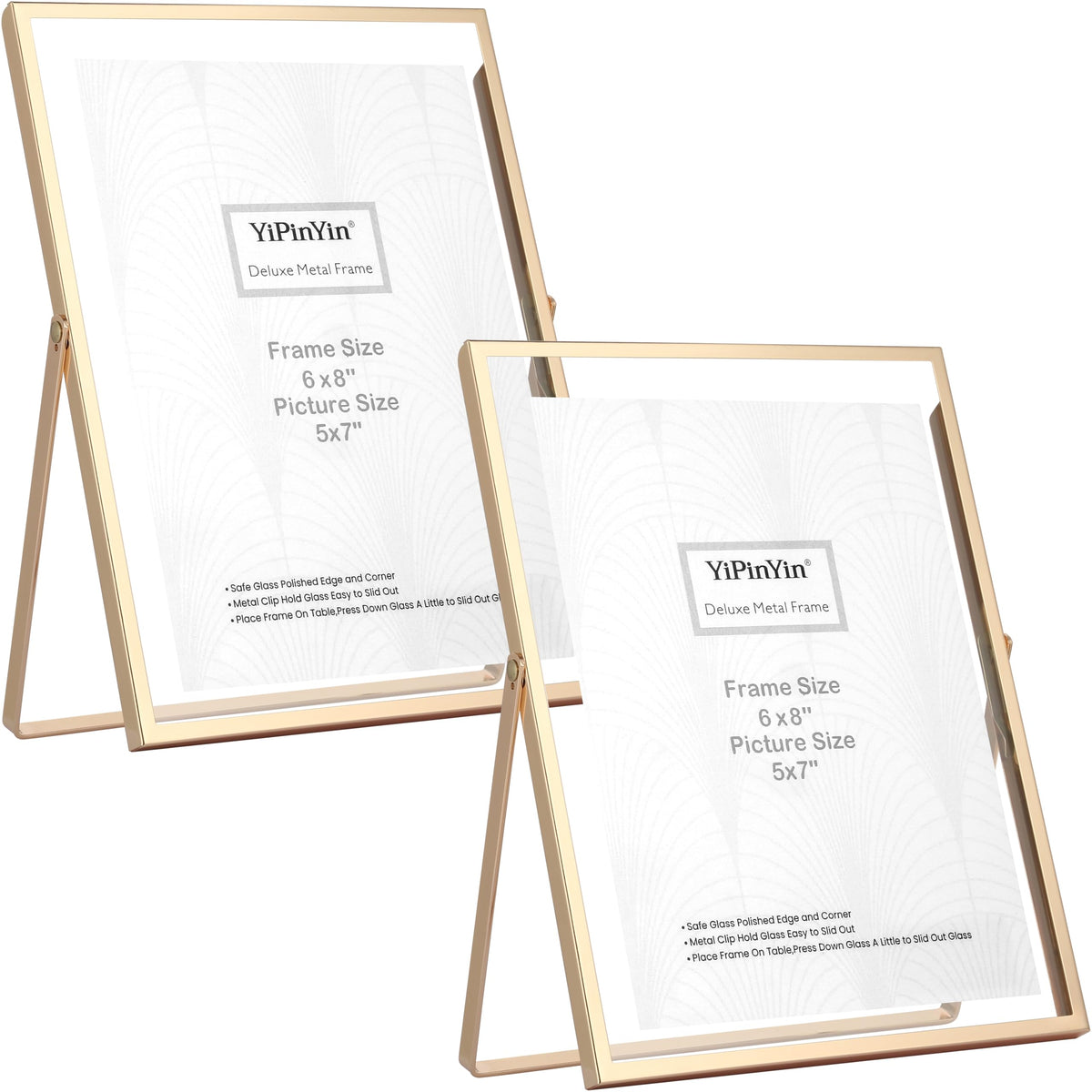 YiPinYin gold 6x8 floating frame set two for elegant tabletop display