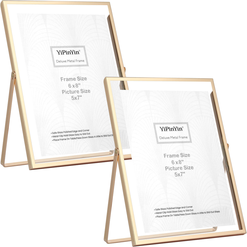 YiPinYin gold 6x8 floating frame set two for elegant tabletop display