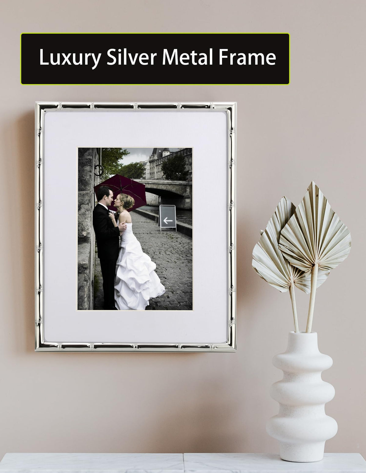 YiPinYin silver frame with mat highlighting 5x7 images