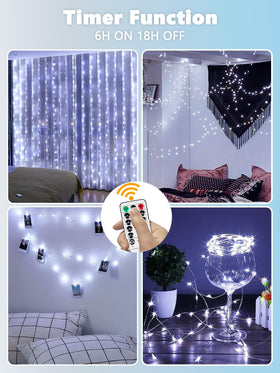 Bedroom glow using YIQU cool-white lights for a relaxing ambiance.