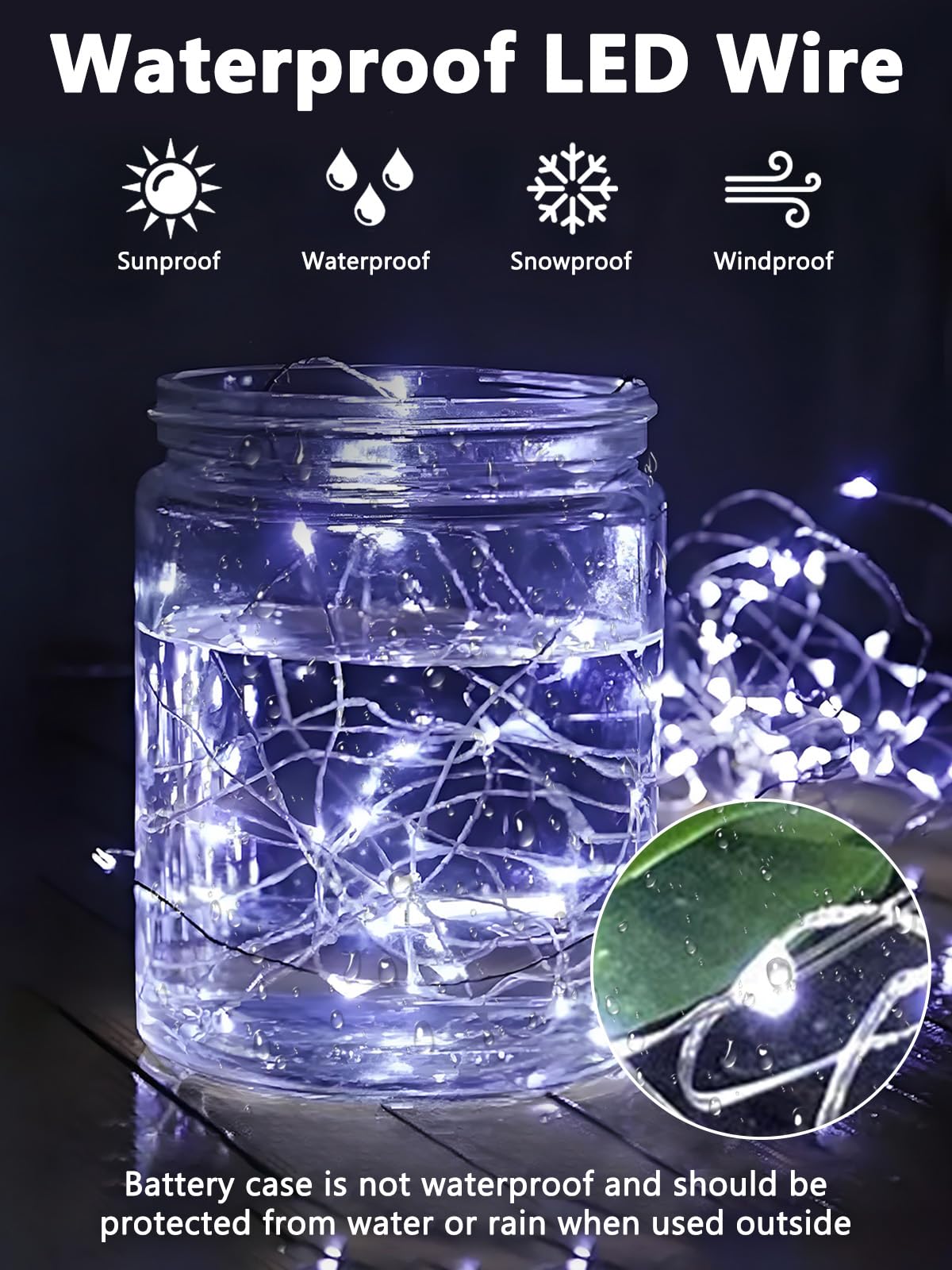 YIQU fairy lights wrapped around a tree showing bendable wire in action.