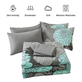 Yiran all-in-one bed-in-a-bag packaging image illustrating seven-piece set for easy setup.