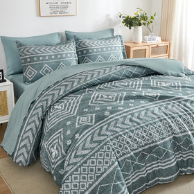 Yiran king sheets with flat and fitted components fit standard beds.