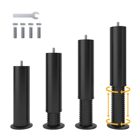Yireehome adjustable bed legs close-up highlighting sturdy M8/M10 compatibility for strong support