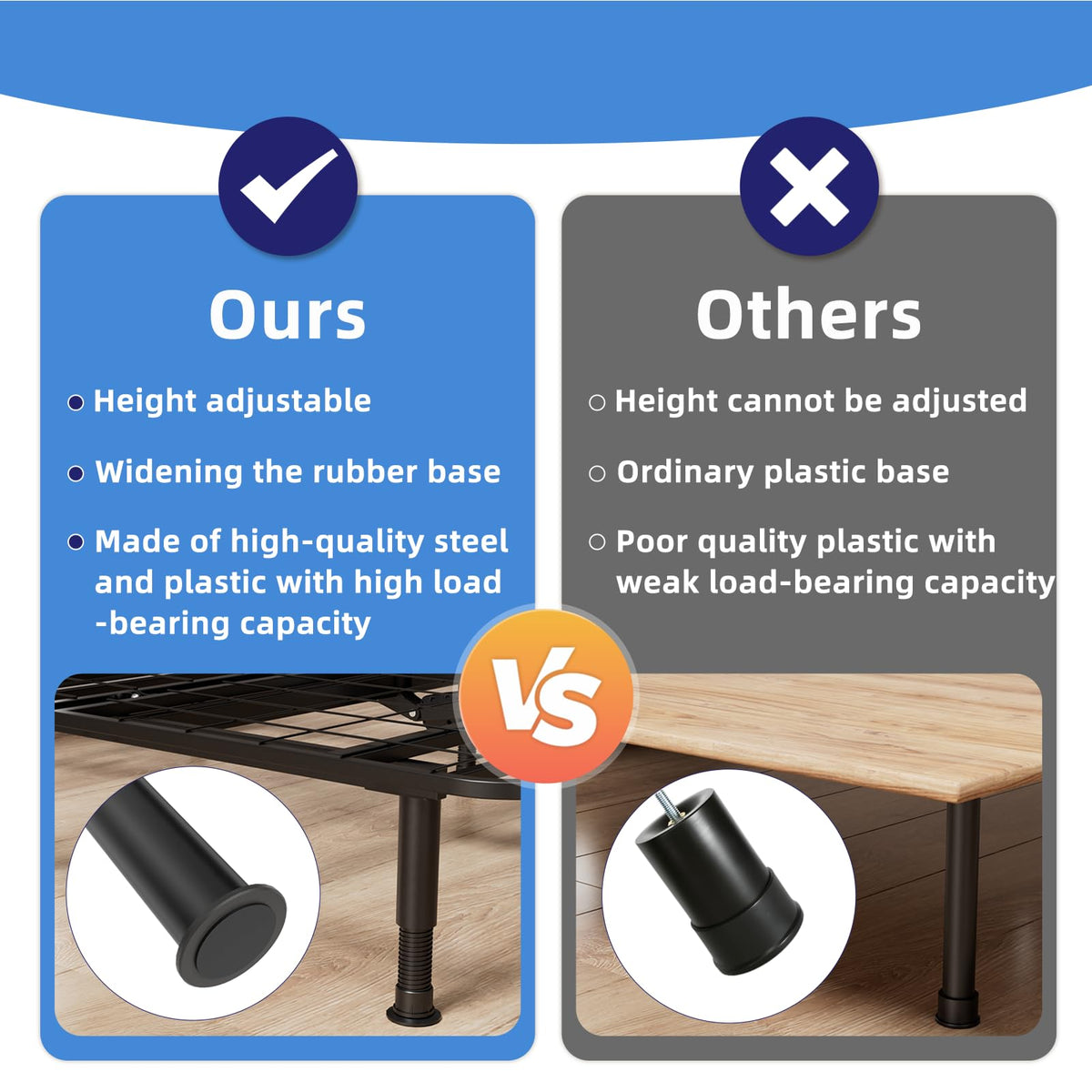 Yireehome heavy-duty steel frame ensures durable, long-lasting support.