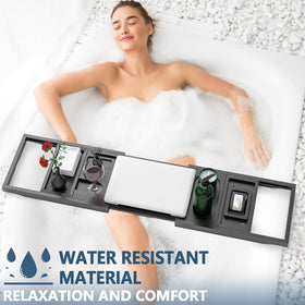 Yirilan premium bath tray shown as a stylish, gift-ready bathroom accessory