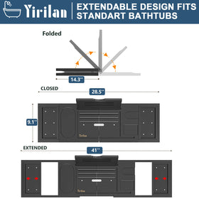 Yirilan bathtub tray with non-slip surface prevents sliding during baths