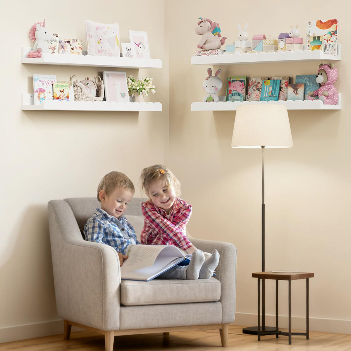 Yirilan easy-to-install hardware-ready shelves for simple wall mounting.