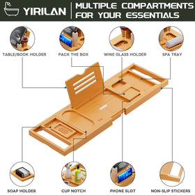 Yirilan tray includes phone and tablet holder for hands-free entertainment.