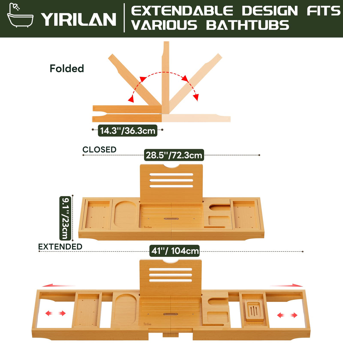 Yirilan tray holds wine safely in the wine slot during a relaxing soak.