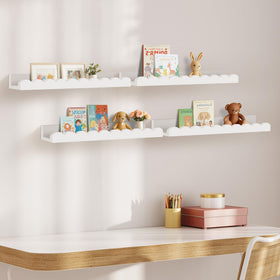 Yirilan scalloped shelves wall mount ready for easy mounting.