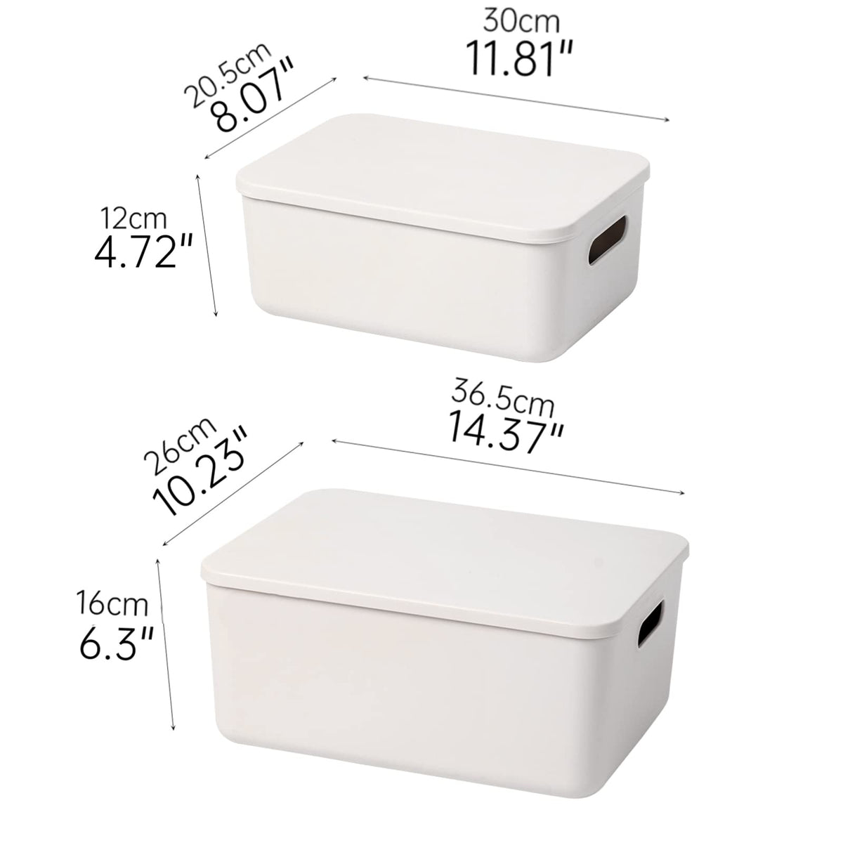 Yishyfier grey bins for kitchen and bathroom reduce clutter.