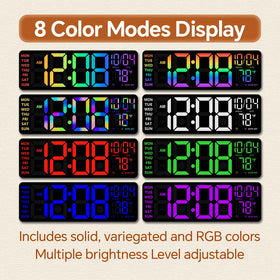 YISILE clock displays dynamic RGB colors to create a welcoming living room ambiance