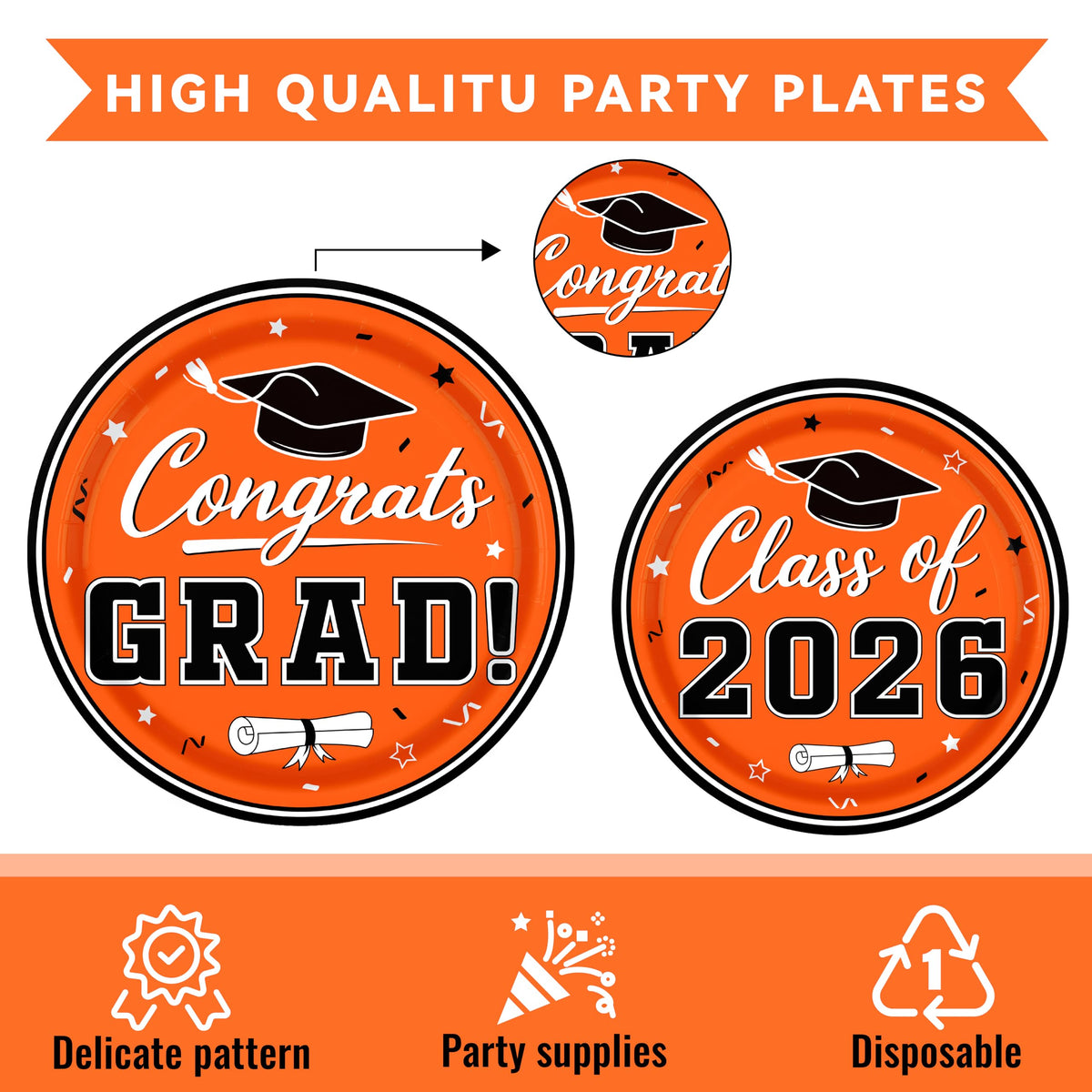 YISKUOPU Congrats Grad design on plates for a festive look