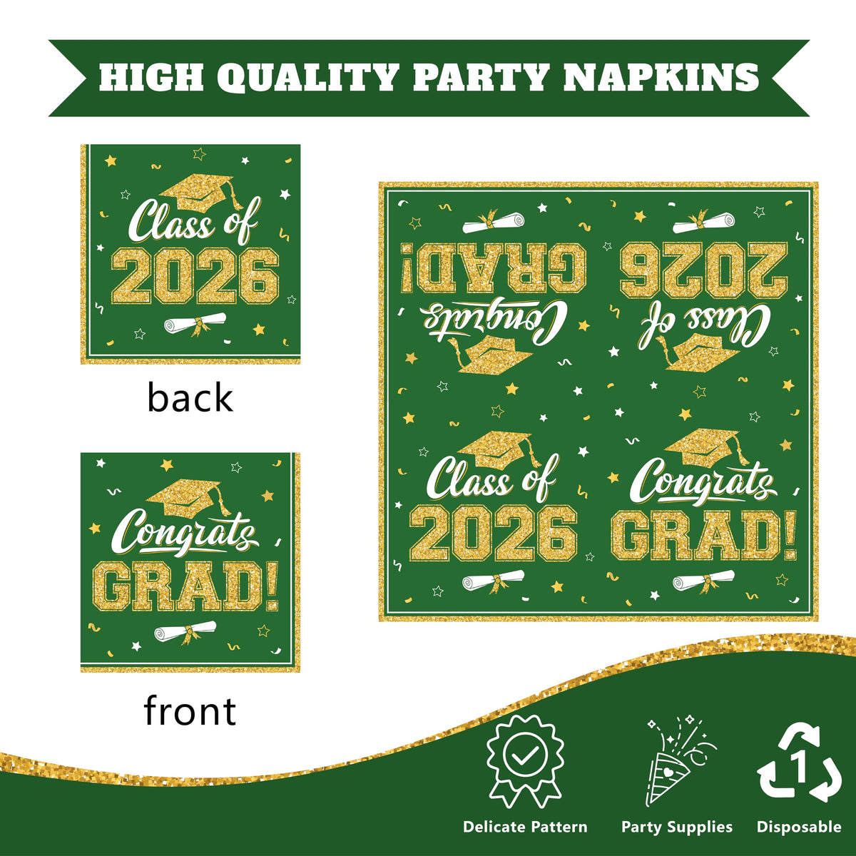 YISKUOPU congrats-grad plate design creates festive ambiance