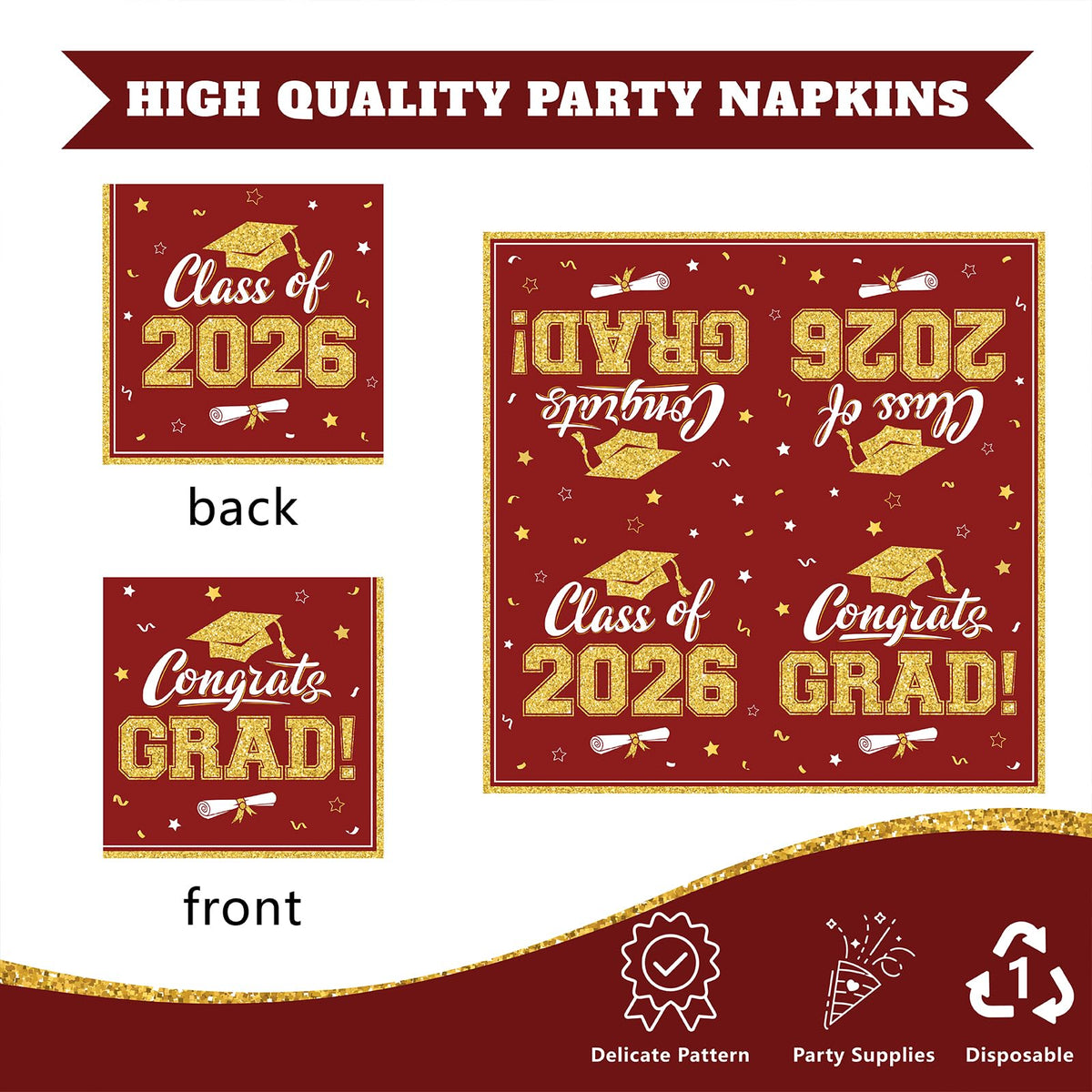 YISKUOPU graduation caps stars motif for festive decor