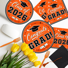 YISKUOPU graduation napkins in orange and black for quick cleanup