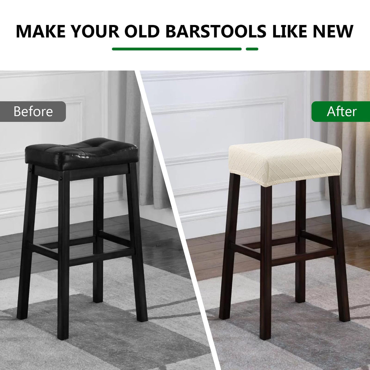 YISUN elastic band installation demonstrates quick, secure fit on stools