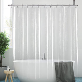 YISURE clawfoot tub curtain 32 hooks for secure hanging