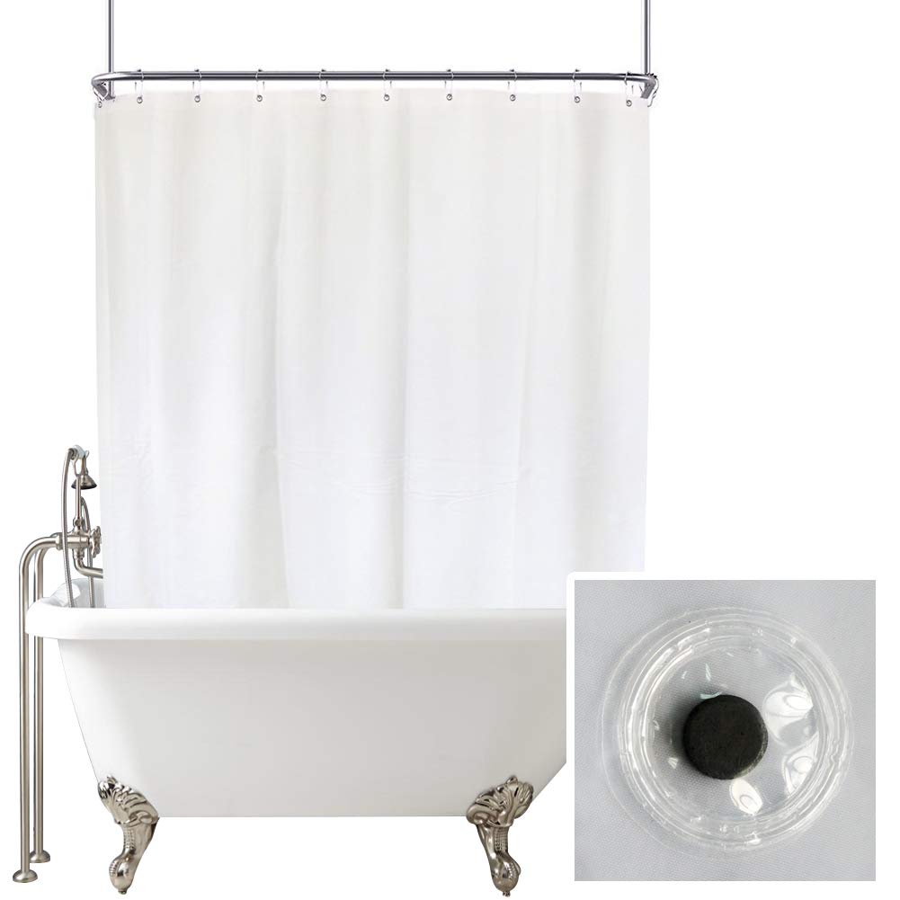 YISURE extra-wide 180x70 curtain fits many clawfoot tubs.