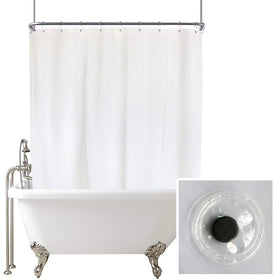 YISURE extra-wide 180x70 curtain fits many clawfoot tubs.